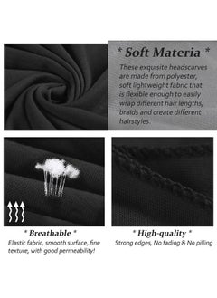 Xtrend XTREND 1 Piece Stretch Head Wrap Jersey Turban Urban Hairband Scarf Fashion Headband Solid Color Breathable Ultra Soft Extra Long Head Band Tie for Women (Black)  - Image 2