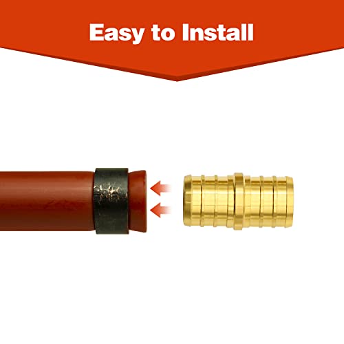 Ruby Q 25 Pack 3/4" PEX Fittings, PEX Brass Straight Coupling Fittings, for PEX Tubing Pipe - Image 4