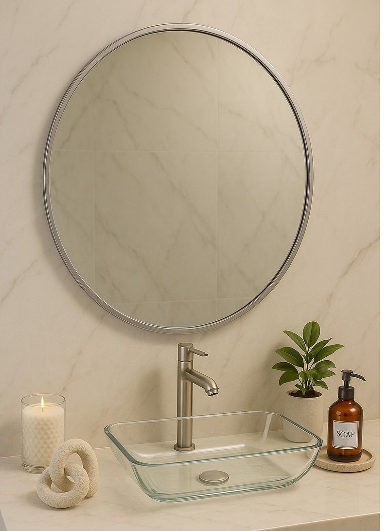 Glass Corner 80 Round Mirrors - Silver - Image 3