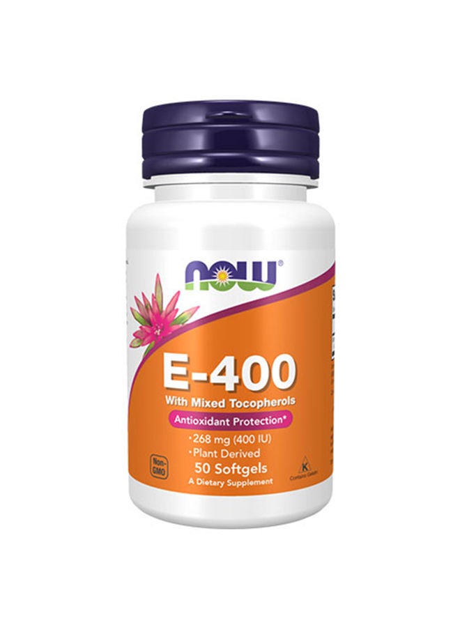 now Vitamin E-400 with Mixed Tocopherols – 50 Softgels
