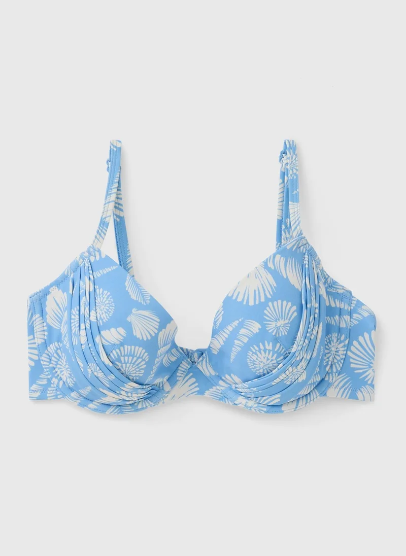 Matalan Blue Blue Shell Underwired Bikini Top for Women | Best Price UAE