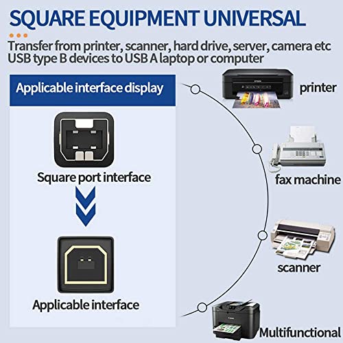 rts 3 Meter USB Printer Cable High Speed Transfer Cord USB A to Male To USB B 2.0 Cable Cord Compatible with Printers, Scanner For Brother Dell, HP, Epson, Canon, Lexmark, Xerox, Samsung, Epson - Image 3