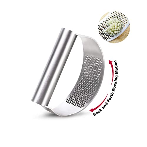 TASKHOUSE Garlic Press Squeezer Stainless Steel Rocker Crusher & Chopper for Garlic & Ginger with Ergonomic Handle (Pack of 1) - Image 2