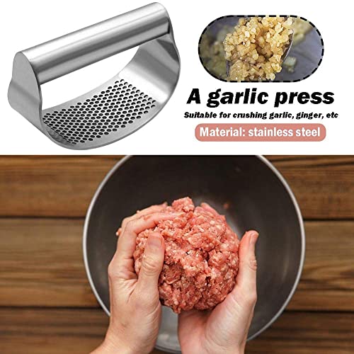 TASKHOUSE Garlic Press Squeezer Stainless Steel Rocker Crusher & Chopper for Garlic & Ginger with Ergonomic Handle (Pack of 1) - Image 4