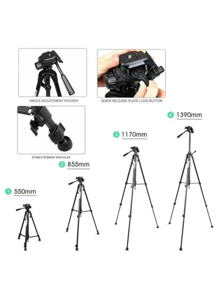 Gravity Aluminum Portable Tripod for DSLR Camera & Camcorder WF-3520 ‚Äì Lightweight, Sturdy, Adjustable, and Compact Tripod for Photography, Video Recording, and Vlogging ‚Äì Black - Image 5