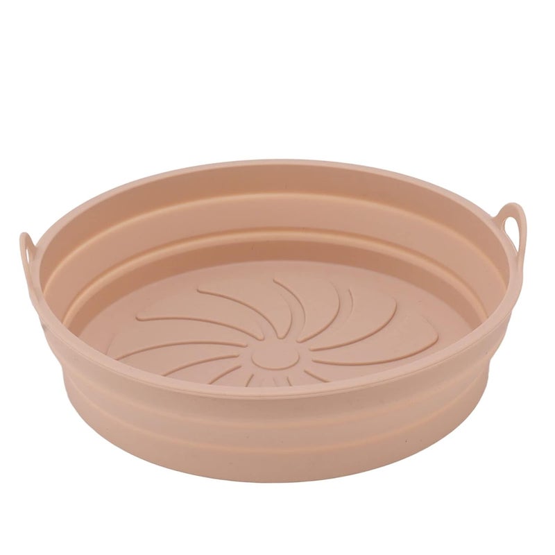 DANSR DANSR 1 Air Fryer Foldable I Nonstick Washable Reusable Silicone Air Fryer Basket Baking Tray Washable Air Fryer Silicone Pot with Ear Handles Cooking Oven Insert Accessories PINK  - Image 1