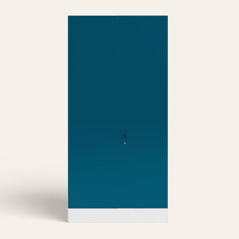 GODREJ INTERIO GODREJ INTERIO Almirah Slimline XL 2 Door Steel Almirah Cupboard for Clothes Semigloss Turkish Tile and Matte Alpine White 1 Year Warranty Locker 4 Shelves  - Image 1
