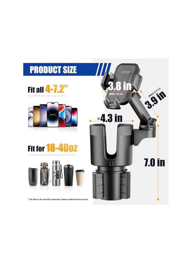 Green Tiger 2 in 1 Car Cup Holder Phone Mount,Universal Car Phone Stand holder adjustable base,car cup holder expander, 360° rotatable mobile stand for car accessories - Image 3