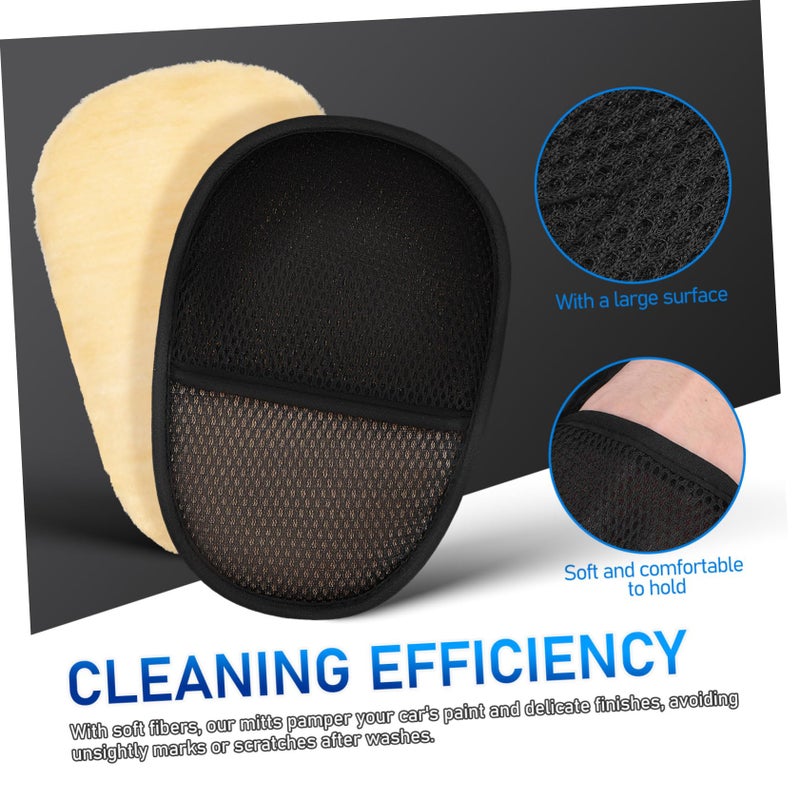 2 Pack Microfiber Car Wash Gloves Mitts for Detailing Dusting and Exterior Cleaning - Image 3