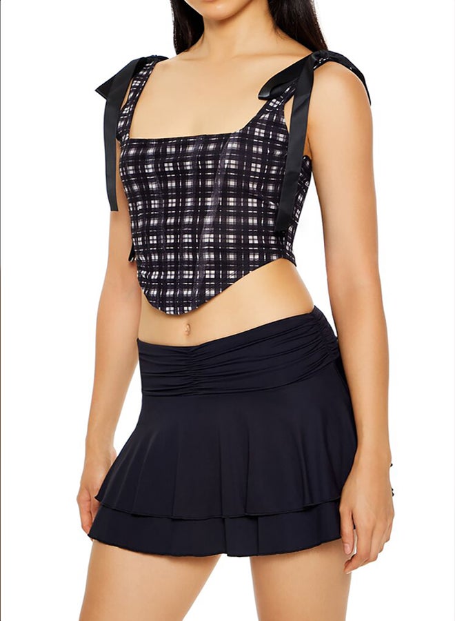 FOREVER 21 Plaid Corset Bow Crop Top - Image 4
