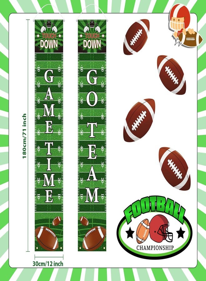 Batiyeer Football Porch Sign Banner Football Bowl Sports Fan Supplies Themed Boy Party Favors Photo Booth Props Wall Hanging (Game Theme) - Image 2