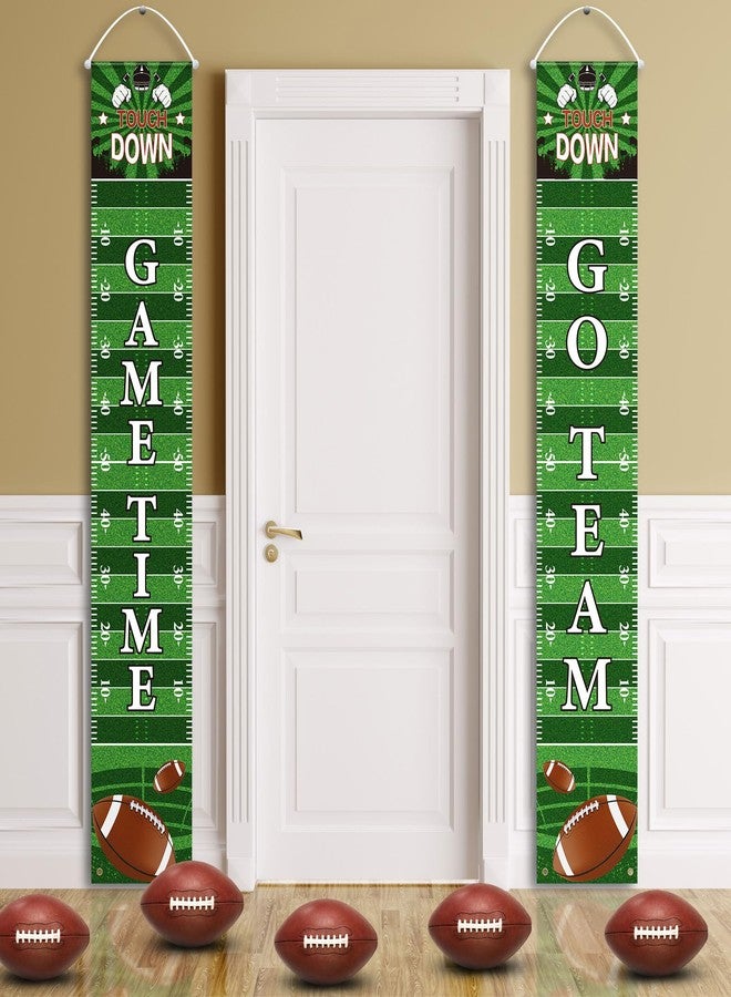 Batiyeer Football Porch Sign Banner Football Bowl Sports Fan Supplies Themed Boy Party Favors Photo Booth Props Wall Hanging (Game Theme) - Image 1