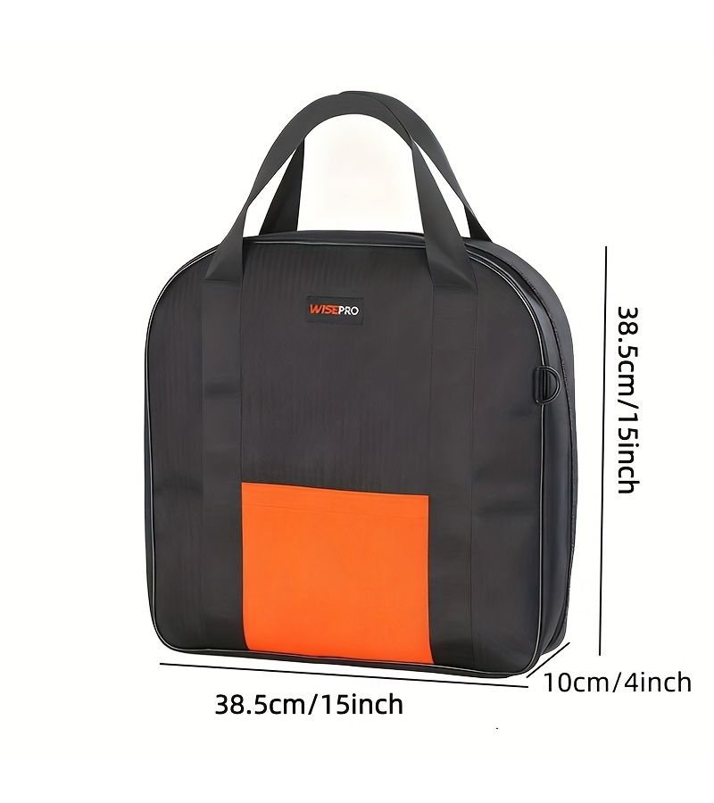 Black Orange 15 Inch Heavy Duty Cable Storage Bag Water Resistant for Jumper and EV Cables - Image 2