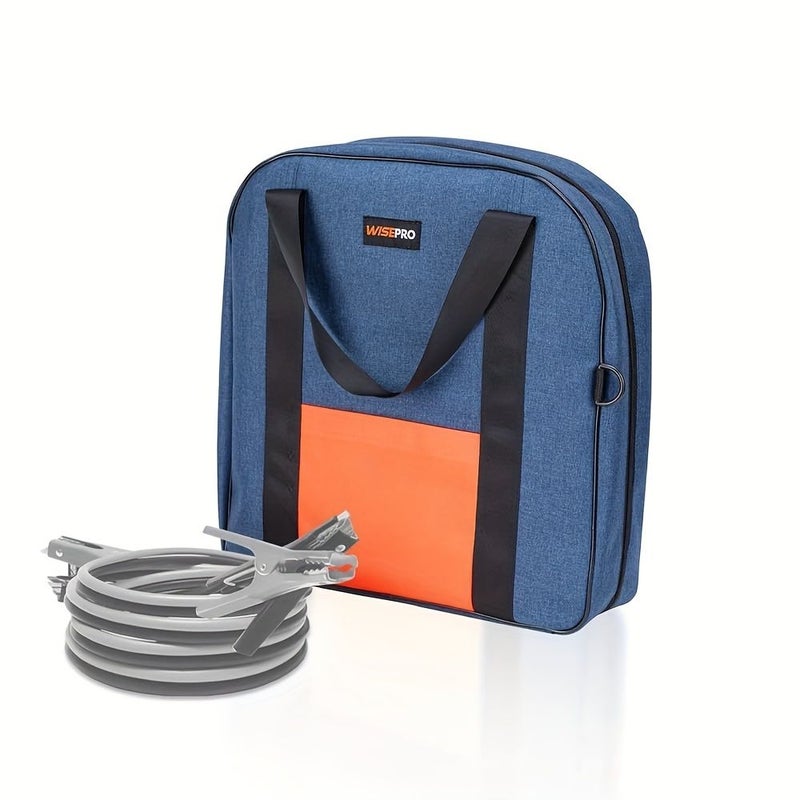 Black Orange 15 Inch Heavy Duty Cable Storage Bag Water Resistant for Jumper and EV Cables - Image 5