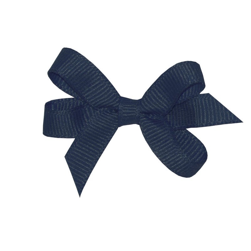 Wee Ones Baby Classic Grosgrain Hair Bow on a WeeStay Clip w/Plain Wrap - Navy,One Size - Image 1