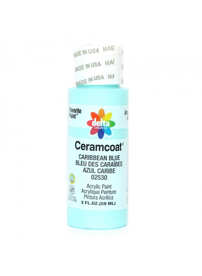 Delta Creative Ceramcoat Acrylic Paint in Assorted Colors (2 oz), 2530, Caribbean Blue - Image 2