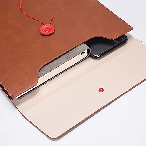 Enyuwlcm PU Leather A4 File Folder Document Holder Filing Envelope Project File Portfolio with String Tie Closure 3/4 Inch Expansion Brown - Image 5