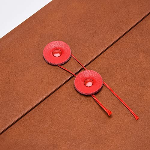 Enyuwlcm PU Leather A4 File Folder Document Holder Filing Envelope Project File Portfolio with String Tie Closure 3/4 Inch Expansion Brown - Image 3