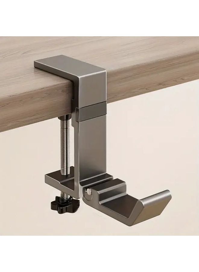 Beige A01 Magnetic Foldable Aluminum Headphone Stand Heavy Duty Desk Clip - Image 5