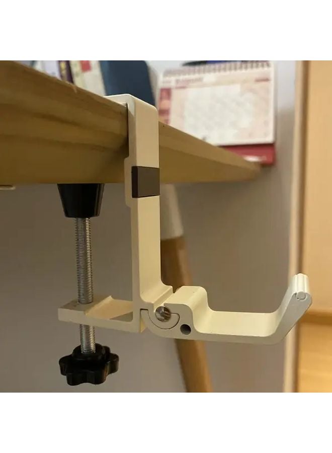 Beige A01 Magnetic Foldable Aluminum Headphone Stand Heavy Duty Desk Clip - Image 1