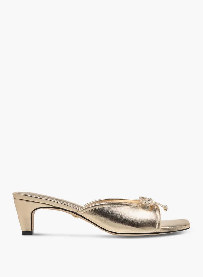 Celeste Women's Bow Accent Slip-On Sandals with Kitten Heels