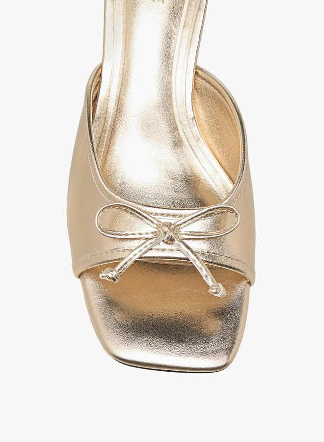Celeste Women's Bow Accent Slip-On Sandals with Kitten Heels