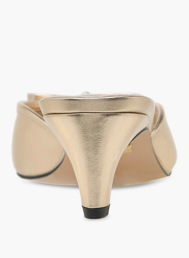 Celeste Women's Bow Accent Slip-On Sandals with Kitten Heels
