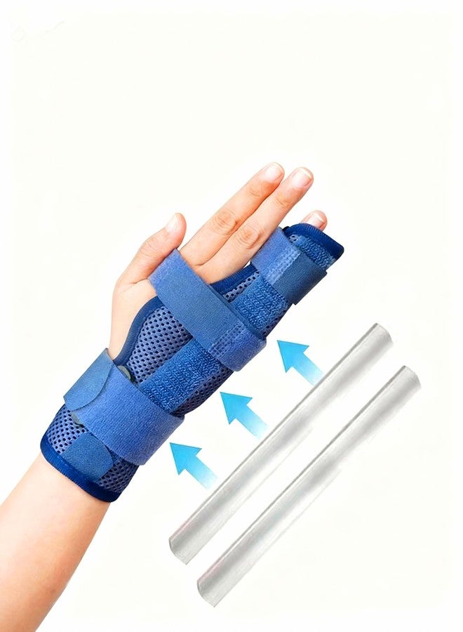 RousuCare Finger Splint Brace with Wrist Support Adjustable Two-Finger Immobilizer for Pinky Middle Ring Finger Metacarpals & Knuckles (Small) - Image 3