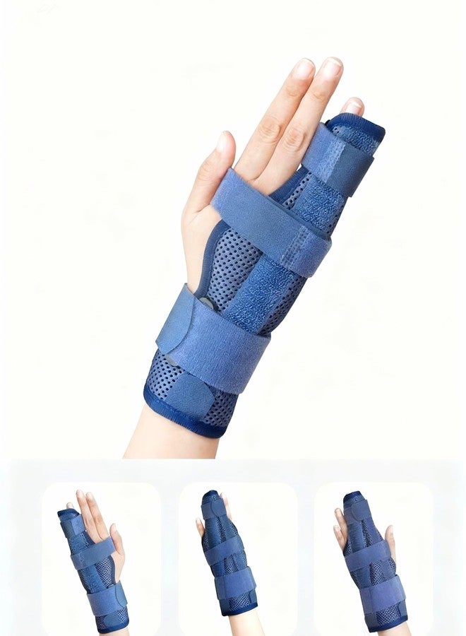 RousuCare Finger Splint Brace with Wrist Support Adjustable Two-Finger Immobilizer for Pinky Middle Ring Finger Metacarpals & Knuckles (Small) - Image 1