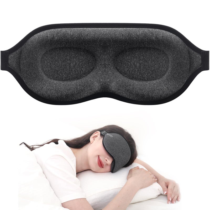 MZOO Luxury Sleep Mask for Back, Side Sleeper, Complete Light Blocking Sleeping Eye Mask Night Blindfold, 3D Zero Pressure & Spacious for Lash Extensions, Breathable Soft Eye Cover Flight Nap Travel - Image 1