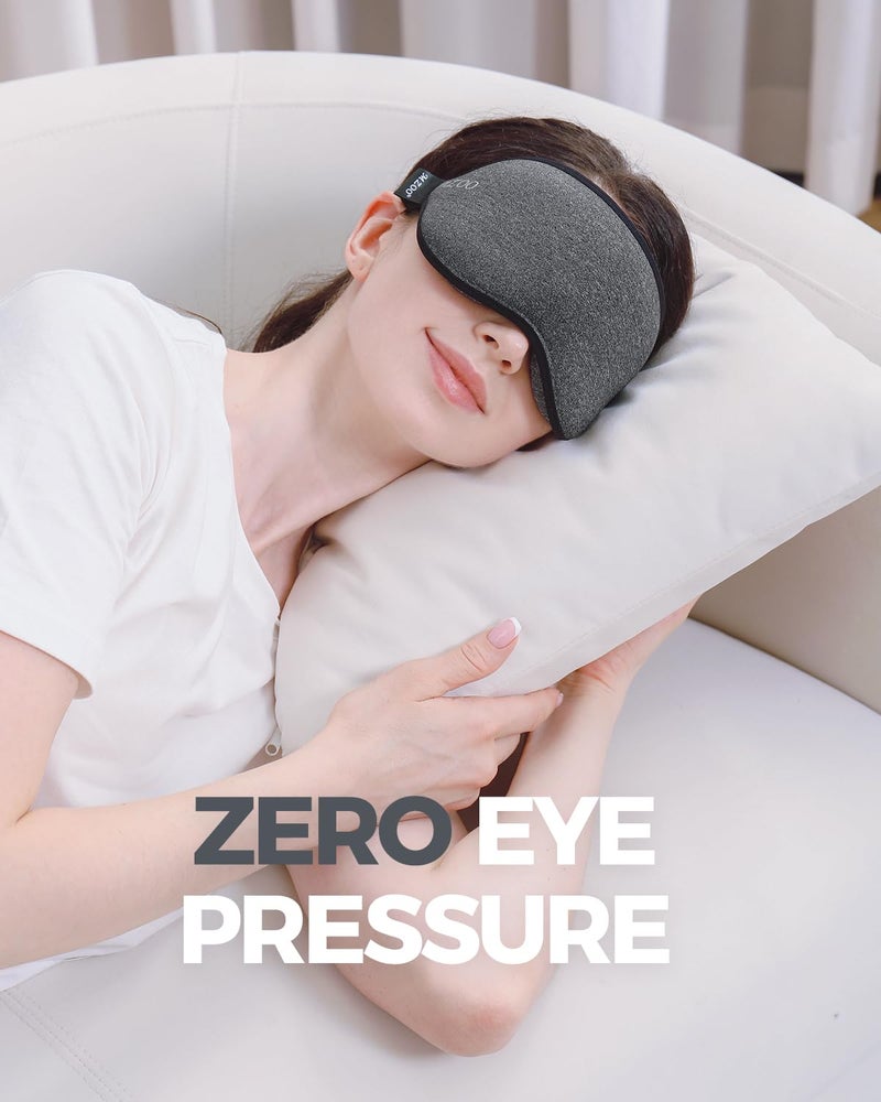 MZOO Luxury Sleep Mask for Back, Side Sleeper, Complete Light Blocking Sleeping Eye Mask Night Blindfold, 3D Zero Pressure & Spacious for Lash Extensions, Breathable Soft Eye Cover Flight Nap Travel - Image 4