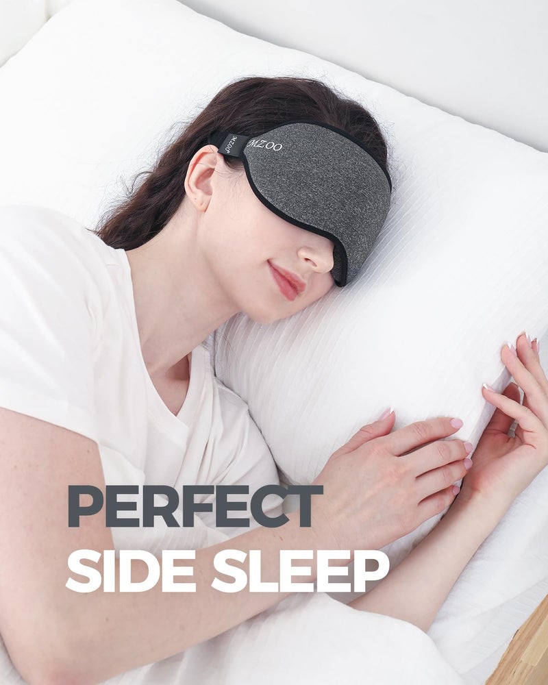 MZOO Luxury Sleep Mask for Back, Side Sleeper, Complete Light Blocking Sleeping Eye Mask Night Blindfold, 3D Zero Pressure & Spacious for Lash Extensions, Breathable Soft Eye Cover Flight Nap Travel - Image 2