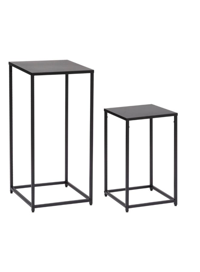 atmosphera 2-Piece Gota Contemporary Design Nesting Coffee Table Set Black 74 x 34 x 34 cm 185058 - Image 1