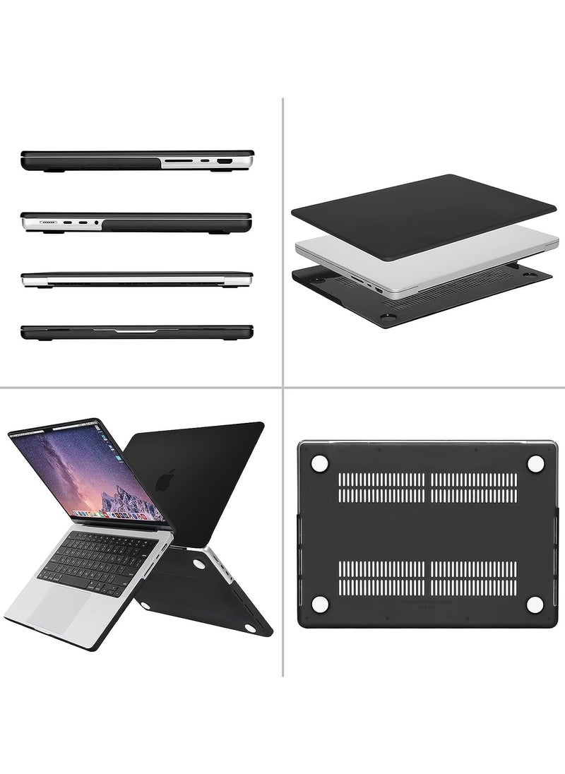 Generic - Compatible with MacBook Pro 14 inch Case 2023 2022 2021 Release M3 A2918 A2992 M2 A2779 M1 A2442 Pro Max Chip with Touch ID, Protective Plastic Hard Shell Case Cover, Black - Image 1