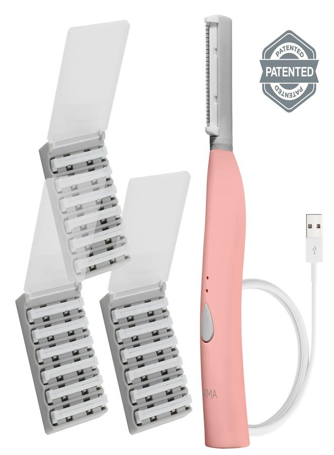 SPA SCIENCES - SIMA Patented Dermaplane Razor for Women Face - Painless 2-in-1 Facial Exfoliation & Peach Fuzz Hair Removal - Anti-Aging - 3 Speeds - Rechargeable - 19 Weeks Treatment - Image 2