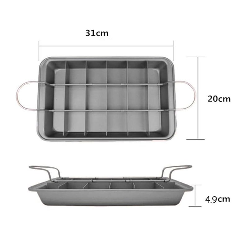 CAKE DECOR Brownie Tray NonStick Carbon Steel Bakeware EasyRelease and Durable Design for Perfect Brownies Bars and Mini Desserts Brownie Pan - Image 2