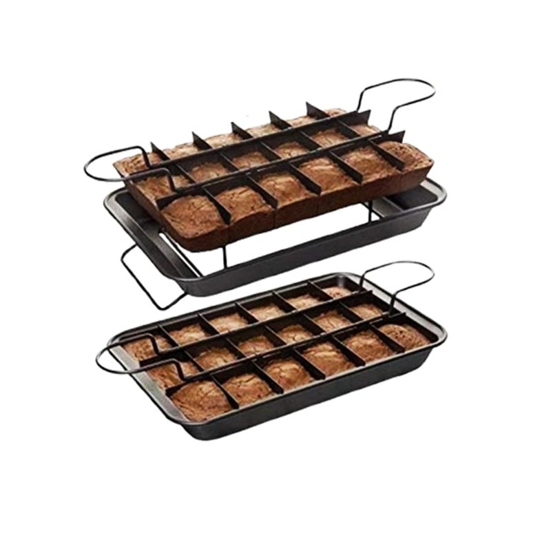 CAKE DECOR Brownie Tray NonStick Carbon Steel Bakeware EasyRelease and Durable Design for Perfect Brownies Bars and Mini Desserts Brownie Pan - Image 1