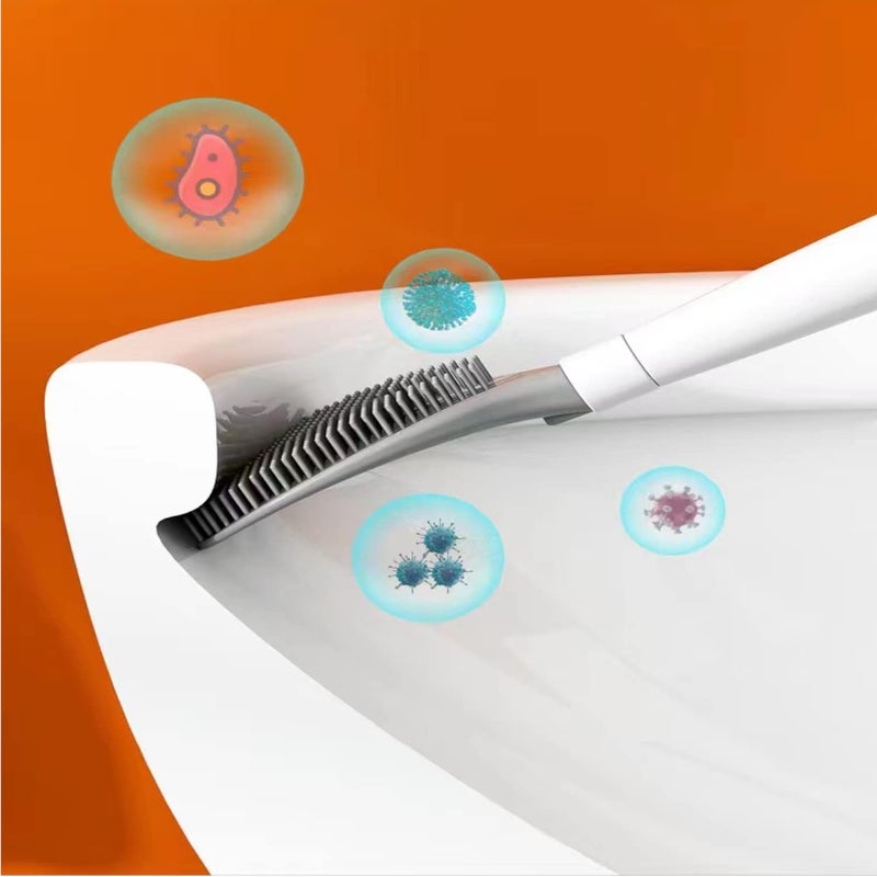 Proxin Toilet Brush Cleaning Brush and Holder Set Creative Duck Holderfor Bathroom Storage and Organization Toilet Brush Cleaning Brush and Holder Set Multi Colour - Image 3