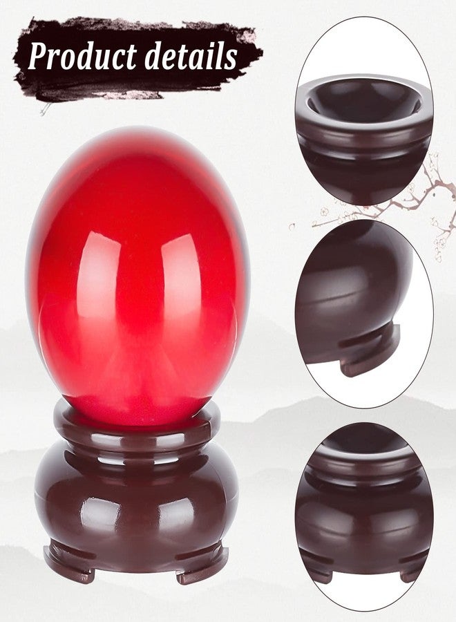 beinkmake 10Pcs Crystal Sphere Holder Stand Imitation Wood Crystal Display Holder Decorative Ball Stands Egg Holders for Rock Ball Base Display Pedestals Globe Home Decor - Image 3