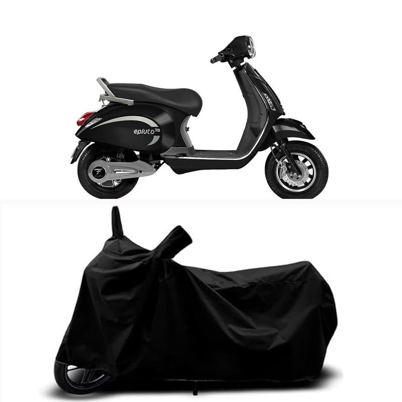 RABABLI Bike Body Cover Compatible with Pure EV Epluto 7G with All Variants Scratch-Proof, Buckle Belt – Rain, UV & Dust Resistant Windproof & All-Weather Shield (Black Color) - Image 1