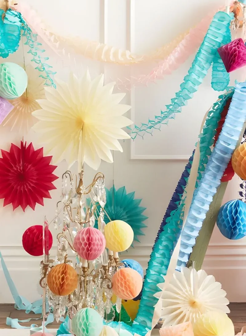 Meri Meri 3  Blue Honeycomb Garlands