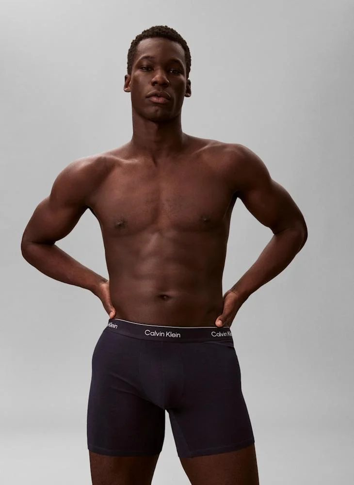 CALVIN KLEIN 3 Pack Boxer Briefs - Icon Cotton Stretch