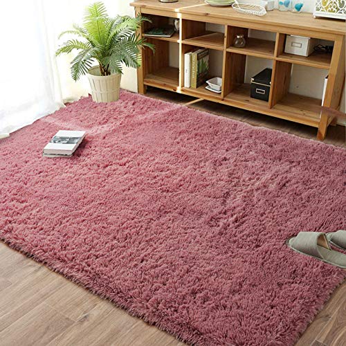 Merelax Soft Modern Indoor Large Shaggy Rug for Bedroom Livingroom Dorm Kids Room Home Decorative, Non-Slip Plush Fluffy Furry Fur Area Rugs Comfy Nursery Accent Floor Carpet 5x8 Feet, Blush - Image 2