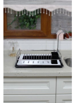 MAİN SHOP Lifetime Stainless Metal Tray Plate Rack Dish Drying Basket Dish Rack Countertop Drying  - Image 3