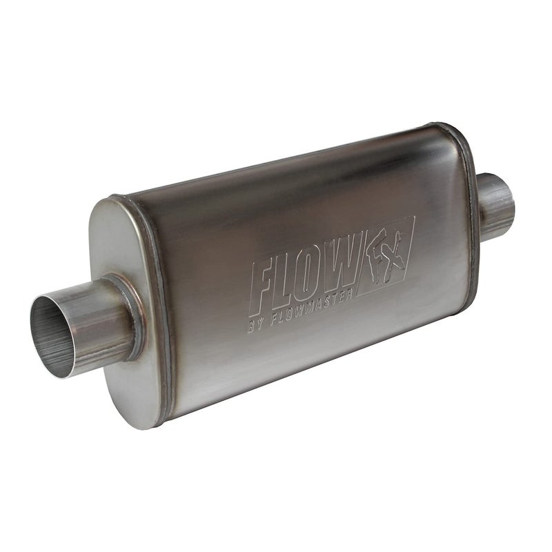 Flowmaster Flow FX Muffler 300 Center In 300 Center Out Moderate Sound Stainless Steel Affordable Performance for Modern Trucks Muscle Cars Daily Drivers 71249
