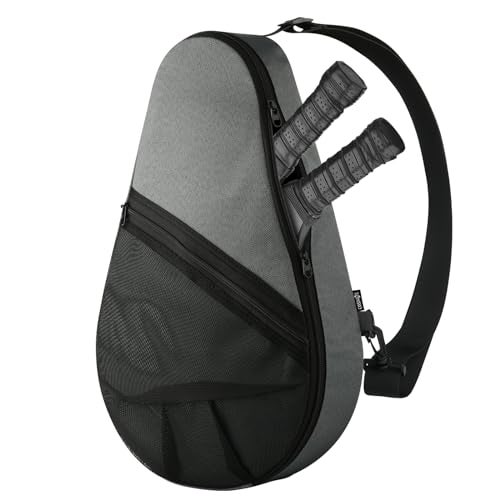 Cosmos Padel Racket Bag Pickleball Paddle Sling Backpack Padel Racquet Storage Bag, Padel (Paddel Tennis) Equipment Carrying Bag with Mesh Pocket for 2 Paddles Ball Water Bottle & Accessory (Gray) - Image 1