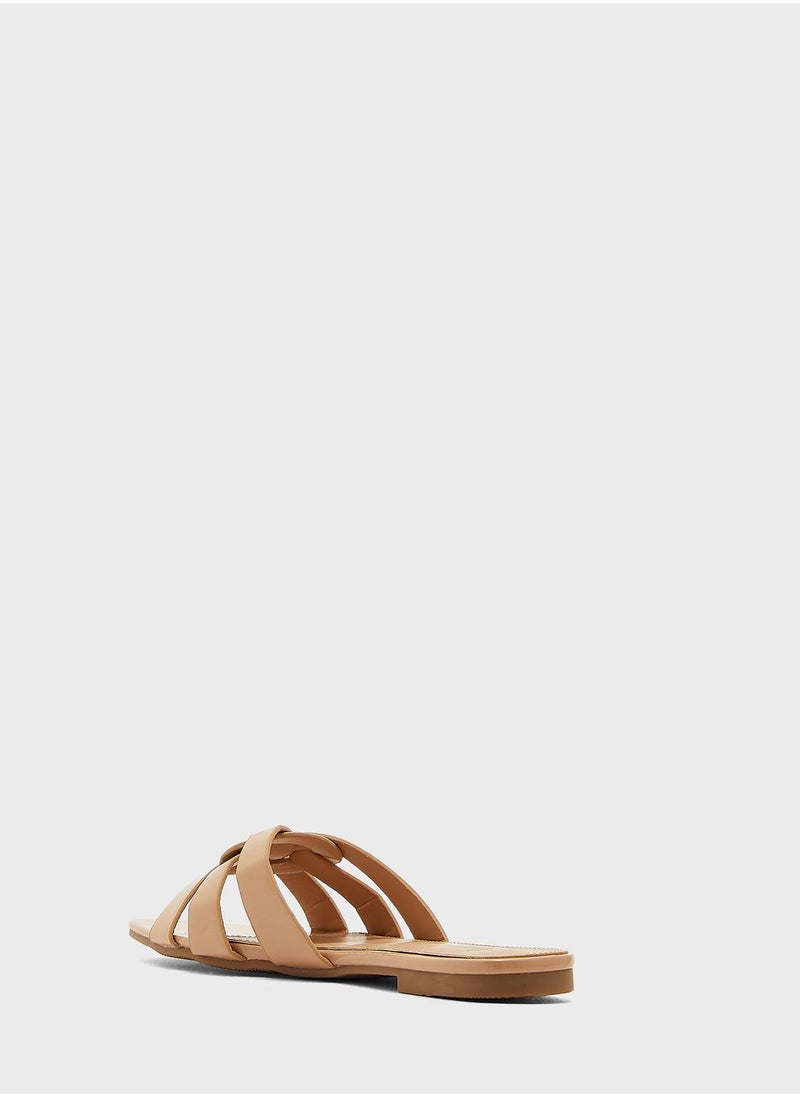Ginger - Interwoven Patent Flat Sandal - Image 1