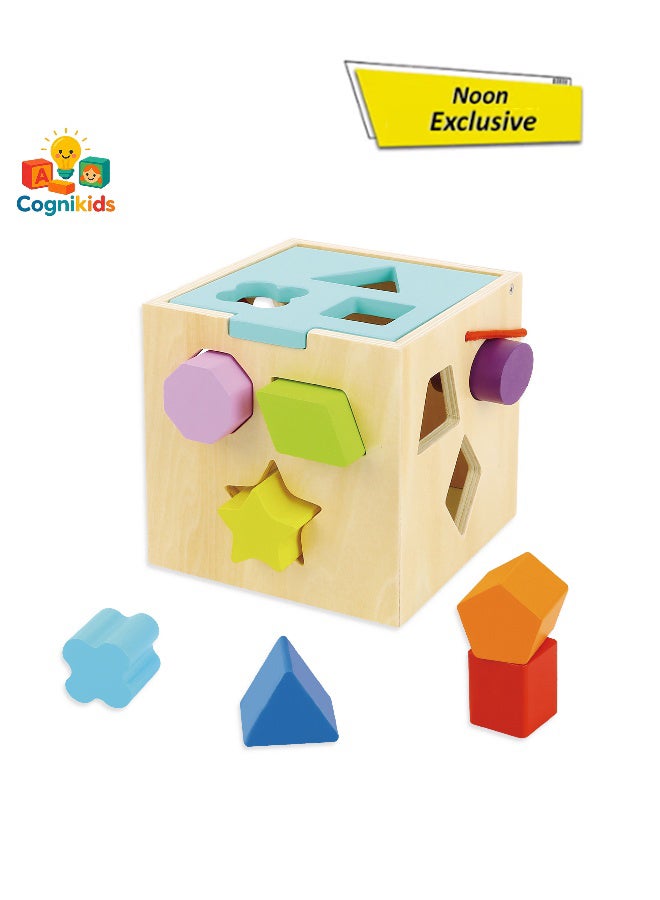 COGNIKIDS Shape Sorter Cube for Toddlers – Colorful Early Learning Toy with Geometric Blocks – Educational Sensory Toy for Babies & Kids Ages 12-36 Months - Image 1