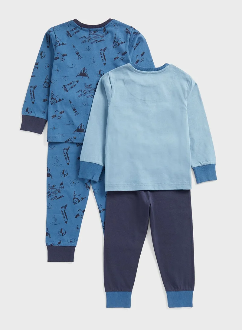 mothercare Kids 2 Pack Printed Sweatshirt & Sweatpants Set