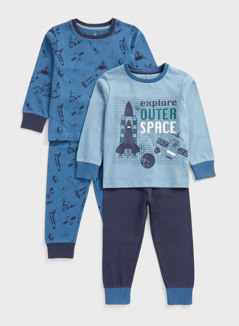 mothercare Kids 2 Pack Printed Sweatshirt & Sweatpants Set
